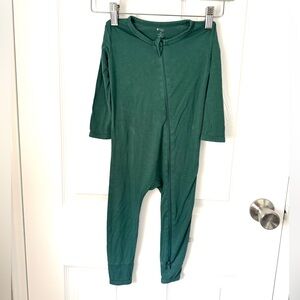 Kyte Baby Long Sleeve Zippered Romper in Emerald